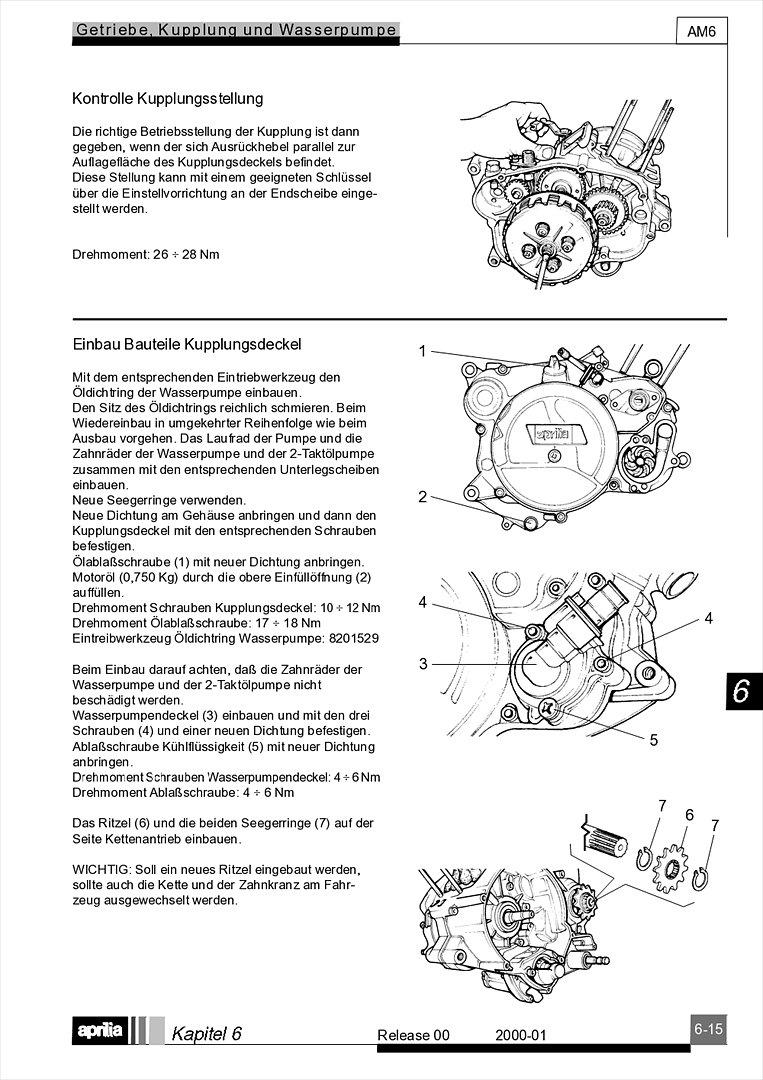 Motor Minarelli AM6 Werkstatthandbuch Deutsch aprilia beta rieju rs rr 50 billede 46