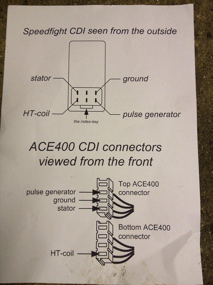 Bypass startspærre i Speedfight med alm cdi. - Sådan skal det forbindes..... sværre er det såmend ikke, og nu kan du bruge samtlige nøgler som du har lyst til, OGSÅ den røde master nøgle. :-) billede 7