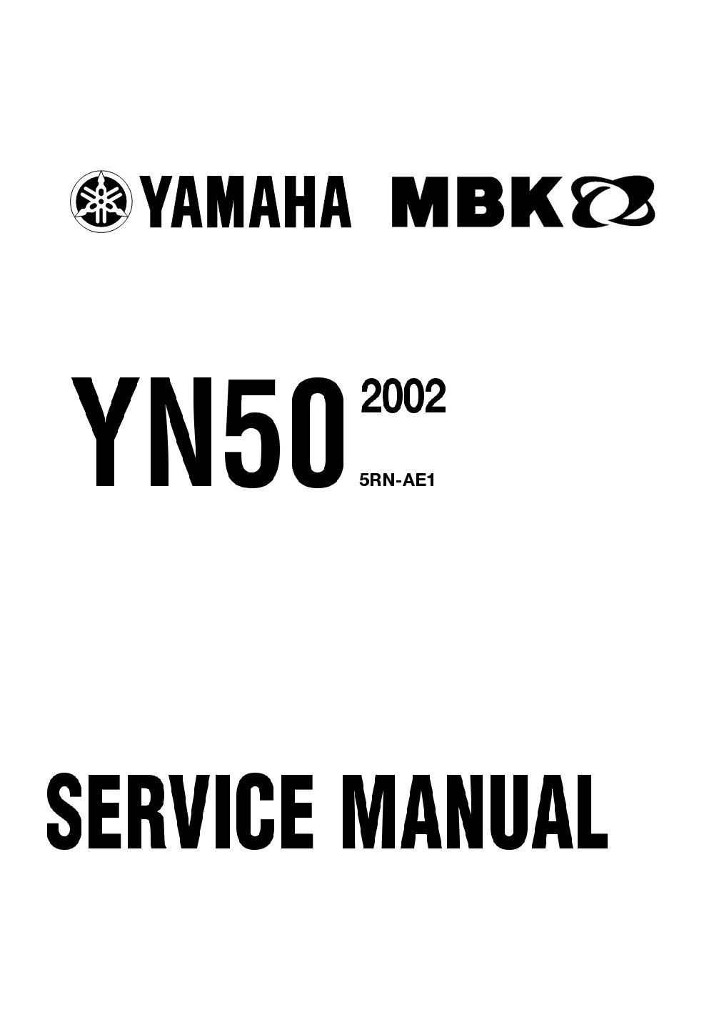 Yamaha Neos (YN50) 2002 Service Manual billede 1