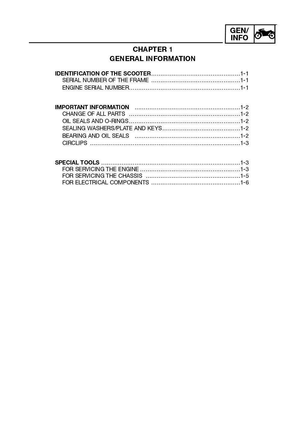 Yamaha Neos (YN50) 2002 Service Manual billede 8