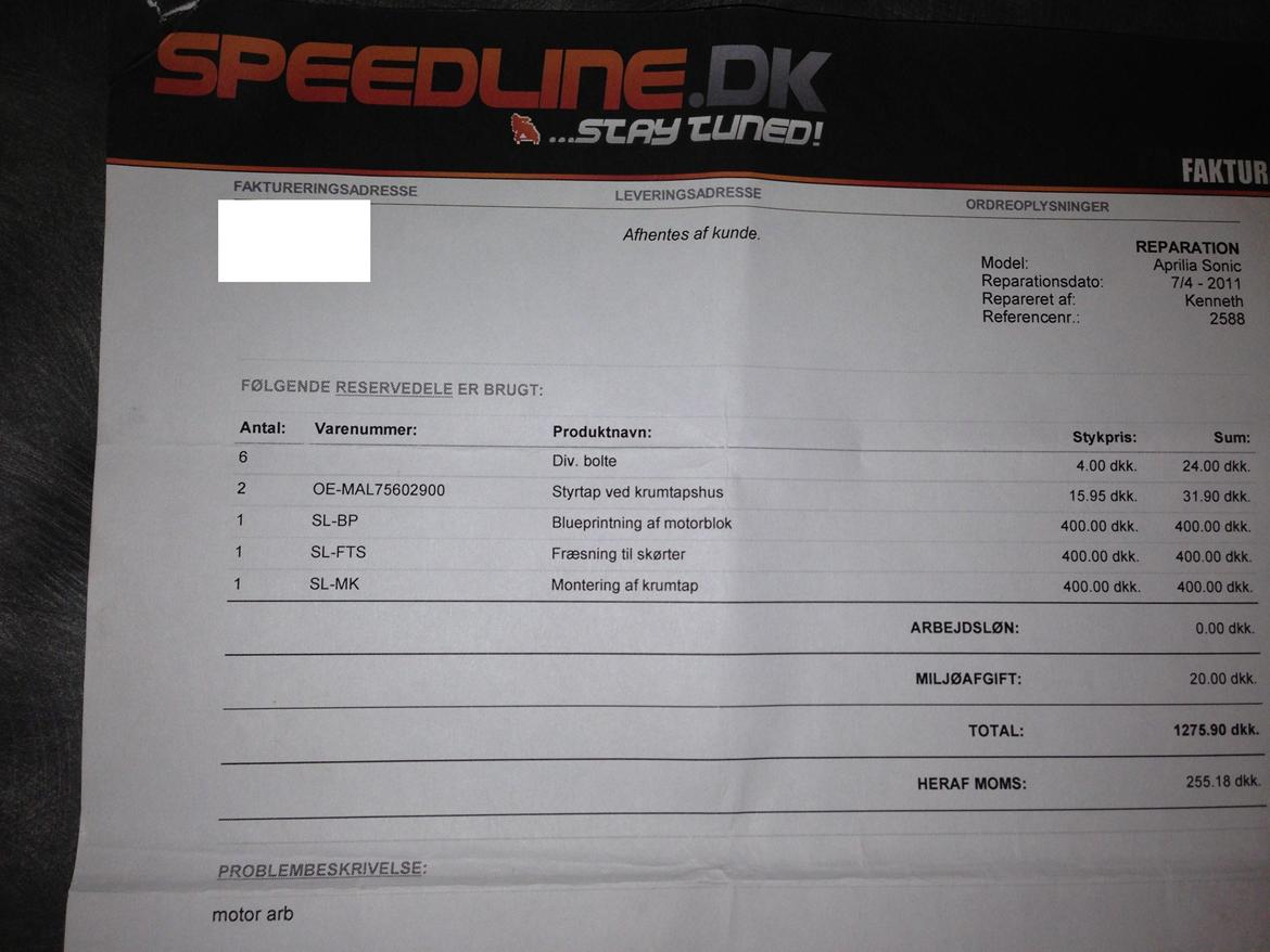 faktura på sonic R/T billede 18