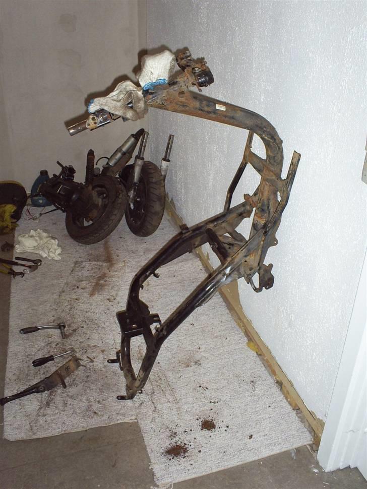 Honda SFX projekt af "KN Customs" - Så er det (næsten) klar til sandblæs og pulverlak :)
SKal dog lige med på arbejde og svejses i nogle samlinger og ha skåret dobbelt støttefodsholderen af og få et par knækkede skruer i fodskjoldet taget ud inden (: billede 8