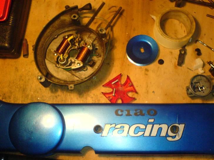 Vespa Ciao tuning - much power :D - Moto blok, remskive malet blå, skjold, karbu og baglygte ! billede 9