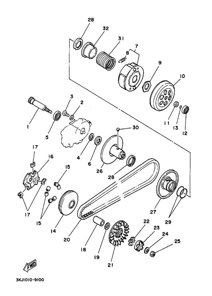 Yamaha jog parts manual billede 10