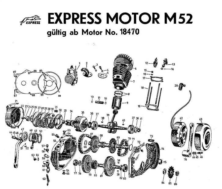 Motordiagrammer for Express motorer - Express M52 motor no. 18470 billede 3