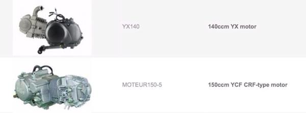 140ccm yx - 150ccm YCF forskelle?