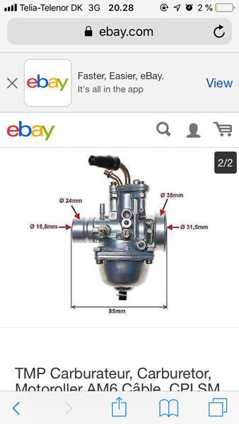 Standart kaburator til cpi sm50?