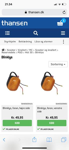 Blinklys på scooter