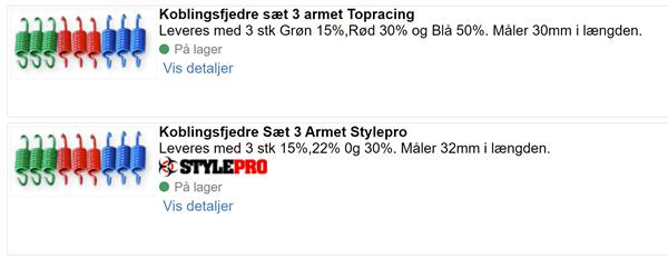 Hot 50 standart trimfjeder længde