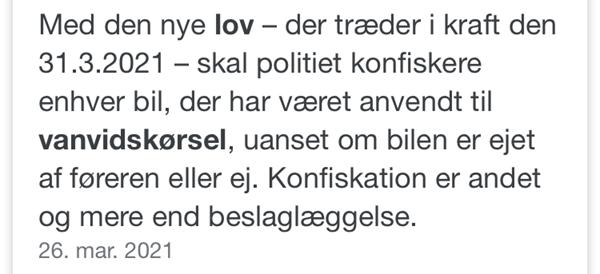 Ny lovforslag til vandvidskørsel