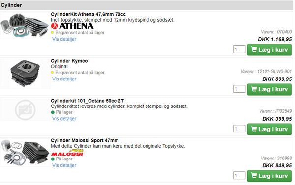 Cylinder til Kymco 2t