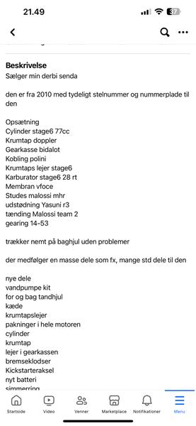 Derbi senda olieblanding