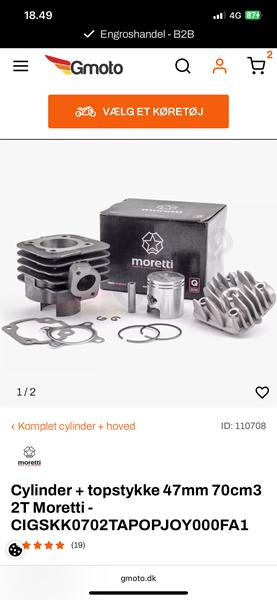 Montering af 70cc cylinder