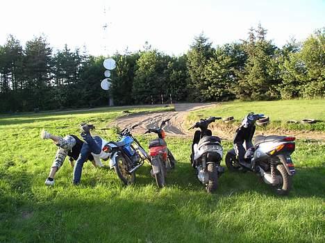 Gilera Stalker solgt - lige bag fra:D bemærk de 2 scootere til venstre hvordan røret går skrå op:P billede 6