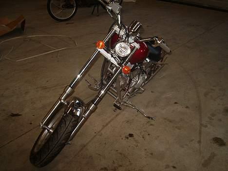 Kawasaki Yamaha, Honda ,Piaggo Osv - Min FEDE Chopper Rød tank Grå Sutter billede 3