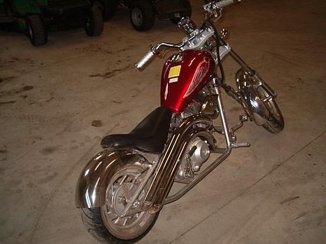 Kawasaki Yamaha, Honda ,Piaggo Osv - Min FEDE Chopper Rød tank Grå Sutter billede 6