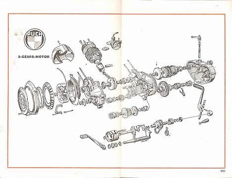 Puch MS 50 - Byttet til maxi. - Orginal tegning af motoren. billede 7