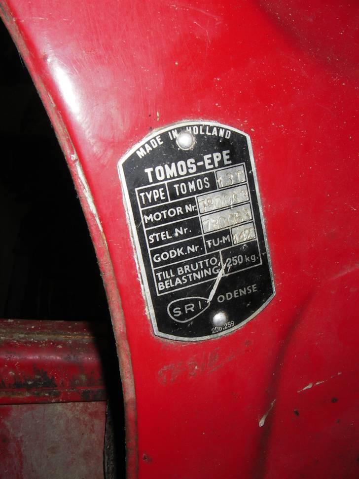 Tomos Cross S - Stel pladen, og motornummer og stel nummer passer overens. billede 11