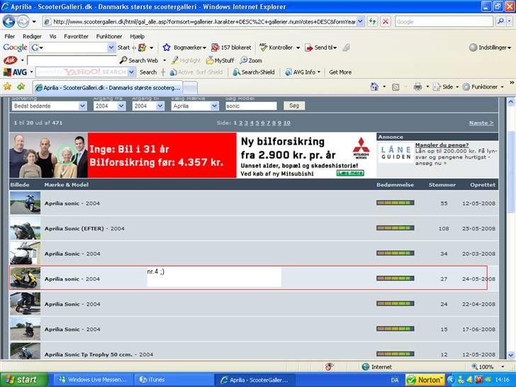 Aprilia sonic - [Byttet til Rs50] - 4 plads over bedste bedømte sonic fra 04 ;) billede 10