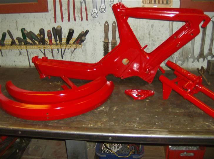 Puch Maxi K (Original)(SOLGT!) - Stel, forgaffel, topplade og skærme kommet hjem fra maler af.... flot!! billede 11