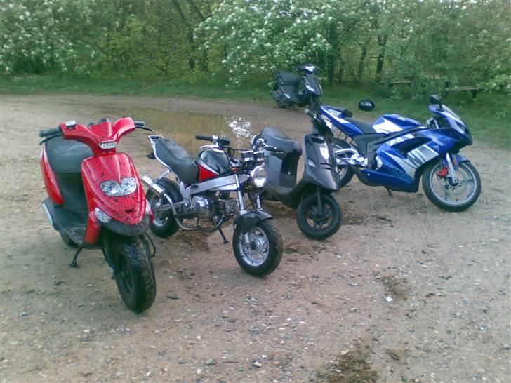 Gilera Stalker - Team 7540 fra venstre. min stalker, simons pbr, mathiases comet, jespers Rieju matrix  billede 7