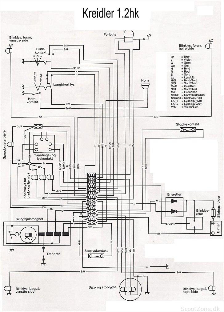 Kreidler 1,2 - 2 gears (solgt) - et ledningsdiagram over en kreidler 1,2 billede 6