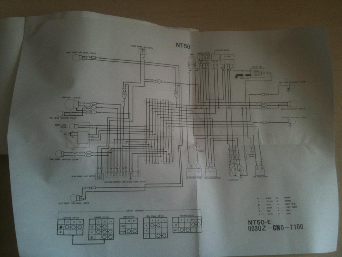 Honda Melody T il  S alg  - Tegning over EL systemet på melodyen billede 3
