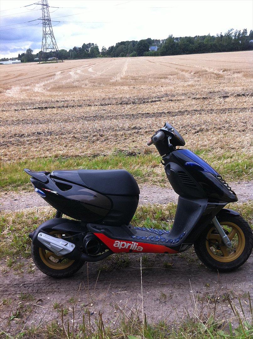 Aprilia sonic ''Gaderacer'' - Dengang den havde standard skjolde er blevet udskiftet med autolakeret skjolde da jeg synes de blev for kedelige har stadig de originale skjolde de er dog bare lidt mere ridset  billede 10