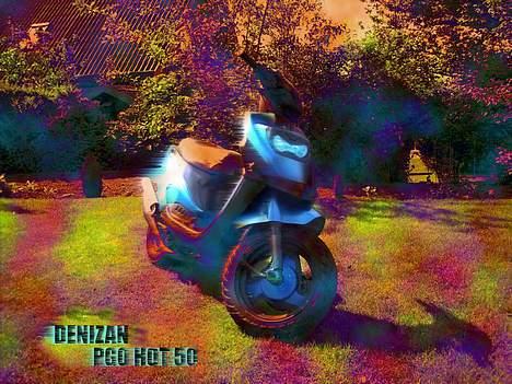 PGO HOT 50  SOLGT - SE LIGE HER...! DETTE BILLED ER LAVET PÅ COMPUTEREN.!! JAaaa....! TJEK LIGE FORHJULET...! DET VOKSEDE SP LIGE LIDT....! =)  billede 18