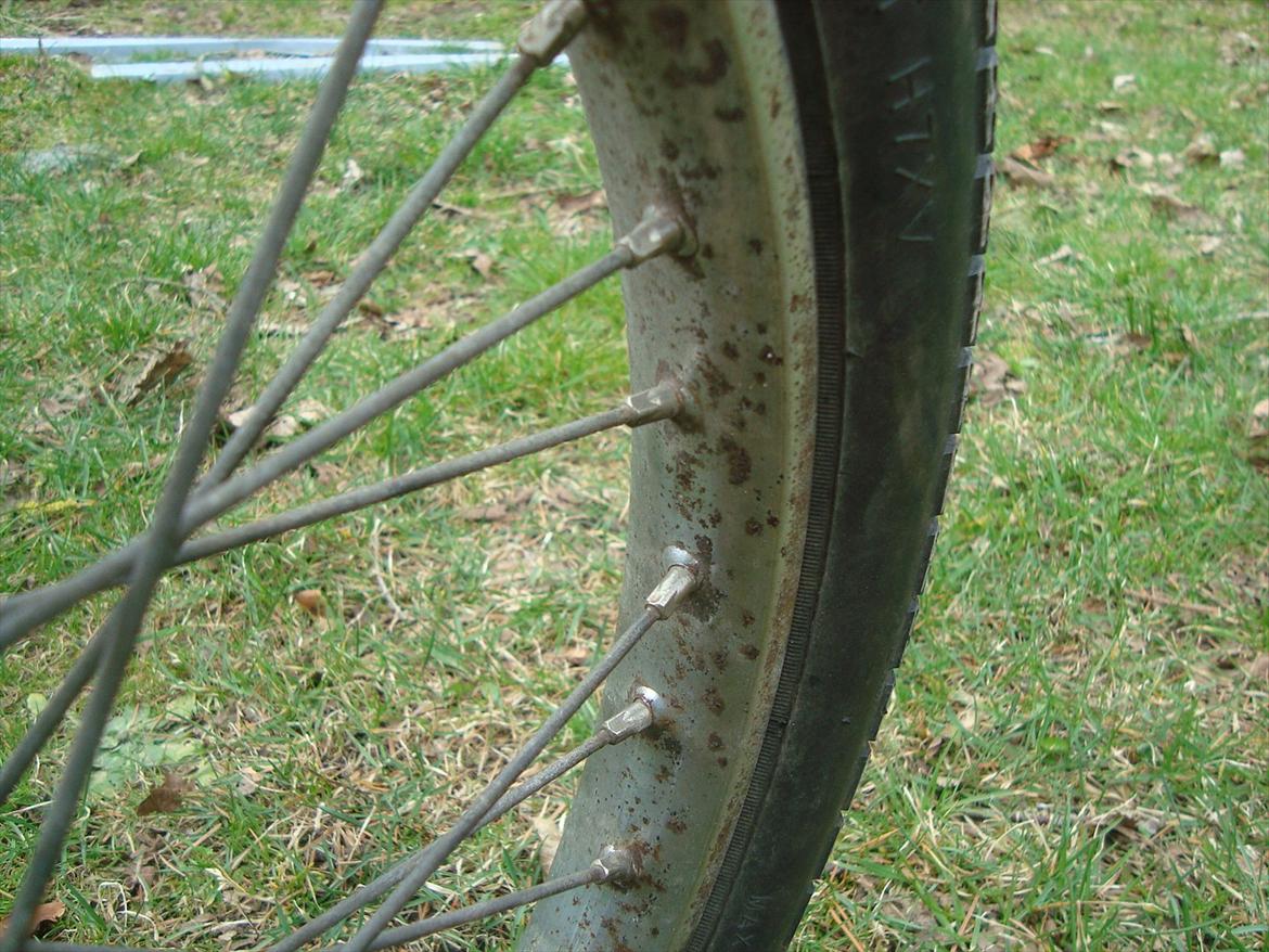 Puch Maxi K 74cc projekt - Fælgene bliver rengjordt og pudset. billede 15