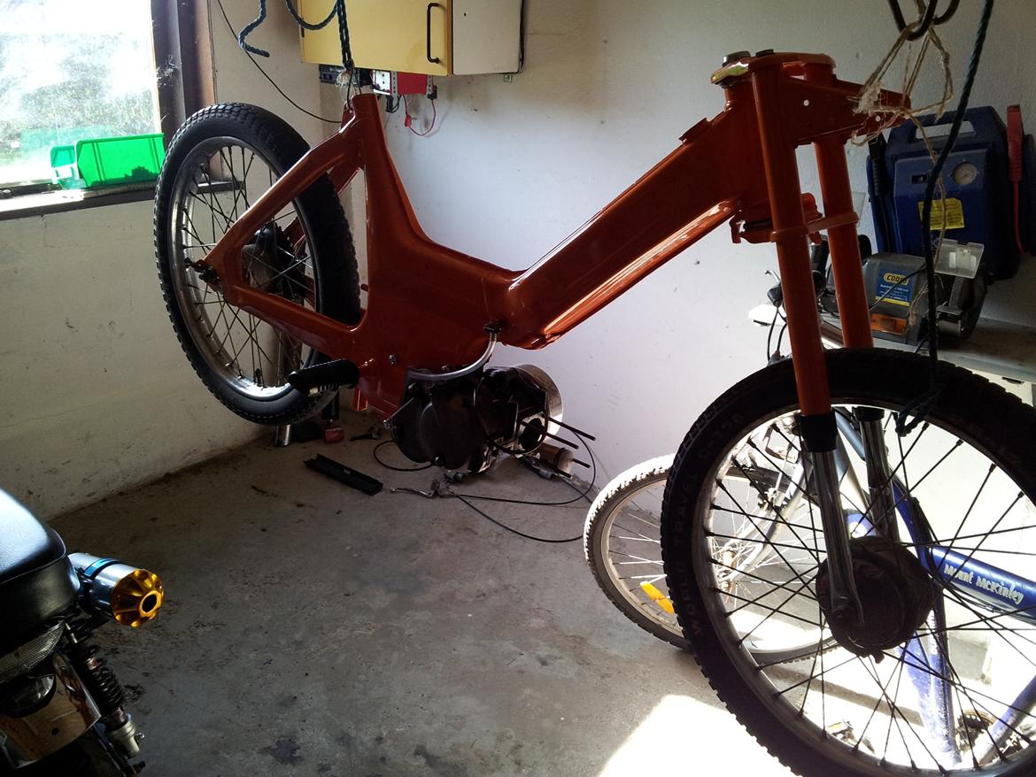 Puch Maxi P [Tidl.Scooter] - Så kom den hjem fra maler 
Så begyndte jeg da og samle den ;) billede 4