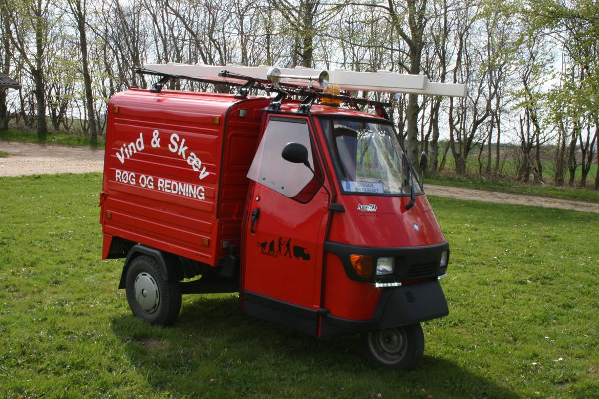 Piaggio APE Van 50 "Brandbilen" Den er Solgt billede 6