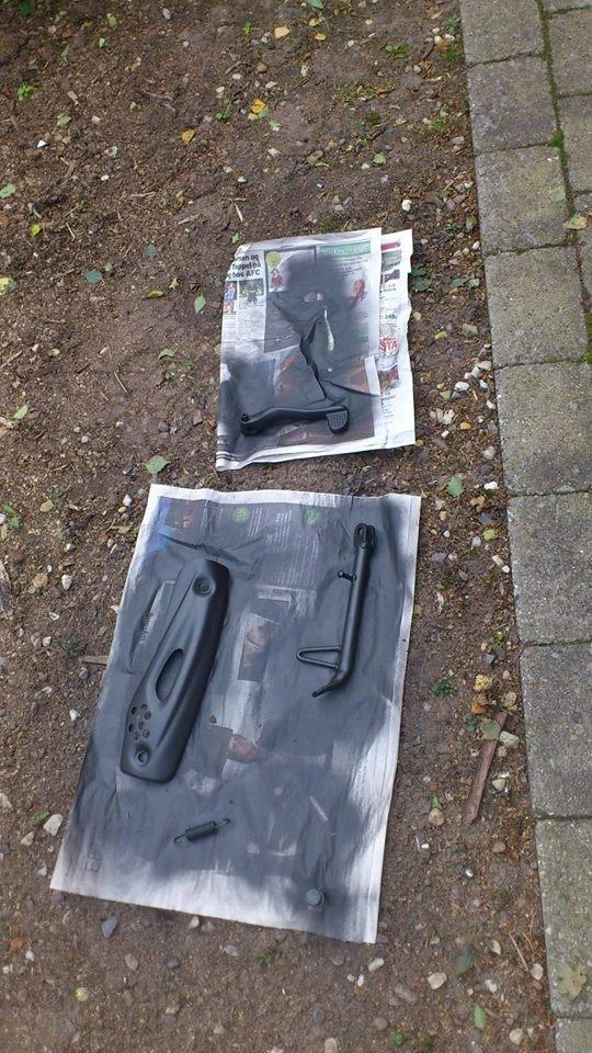 PGO Hot 50 - Kickstarter, Støtteben, Fjeder ,Bolt og Varmeskjold Nymalet billede 11