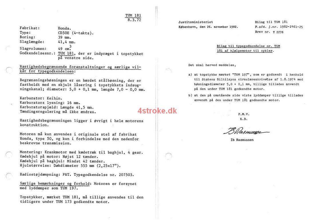 Honda CD 50 F - Typegodkendelse billede 13