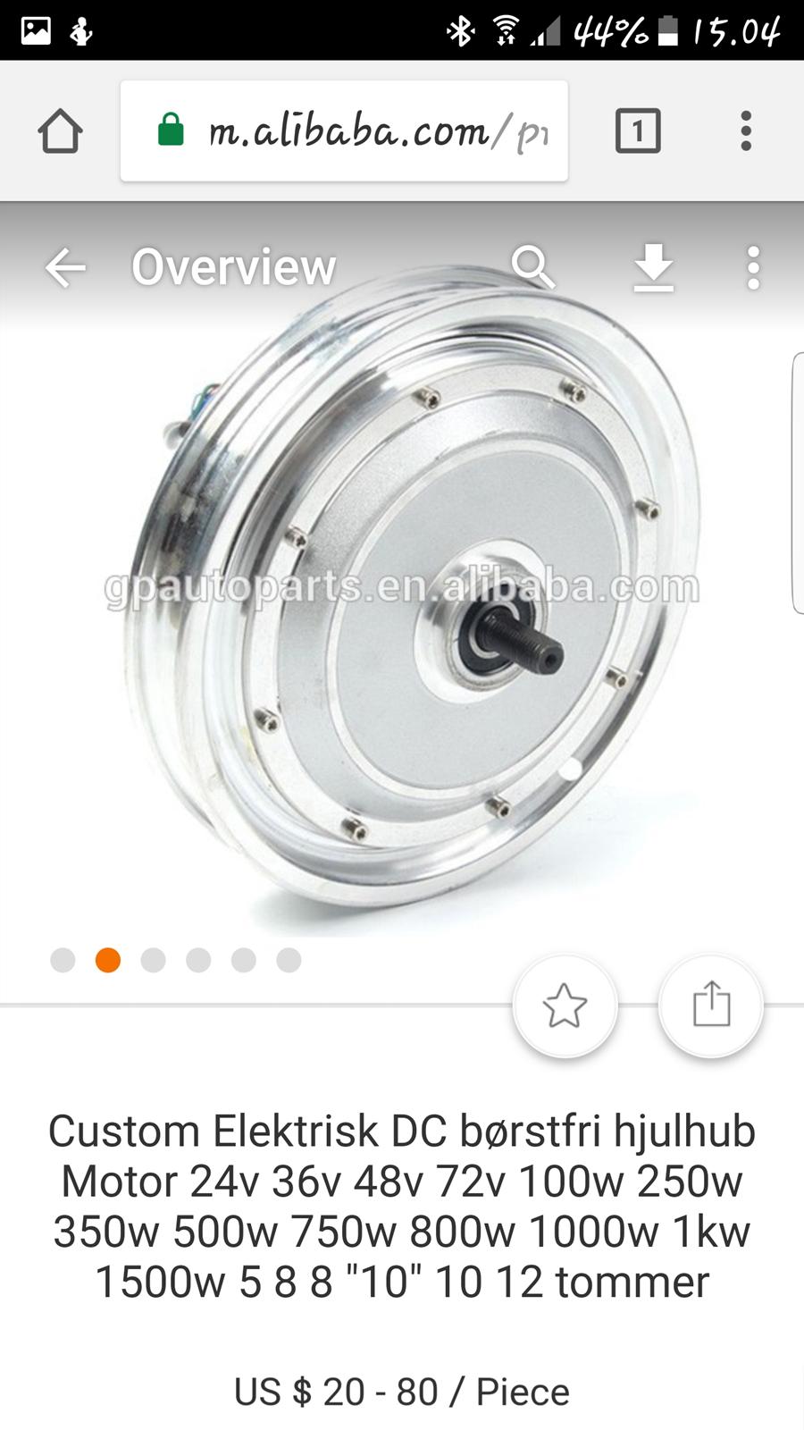 EU45  Busetto Ecc-800 e-Scooter  - Dette er en Hub motor. billede 2