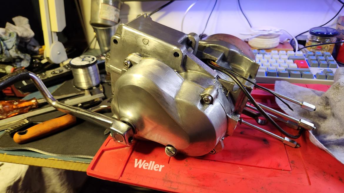 Puch Maxi P farven grøn - Nu skal der kickstarter motor på !!! billede 5