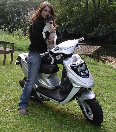 PGO hot 50 - sat på standby - Min scooter, mig og min lillebrors dejlige hund simba! (simba r væk ;( ) billede 15