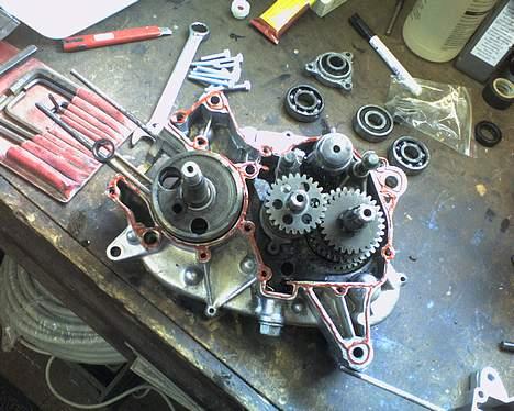 Yamaha fs-1 4 gear dx - gearkasse svinghjul og flydende pakning  (motor renovation) billede 12