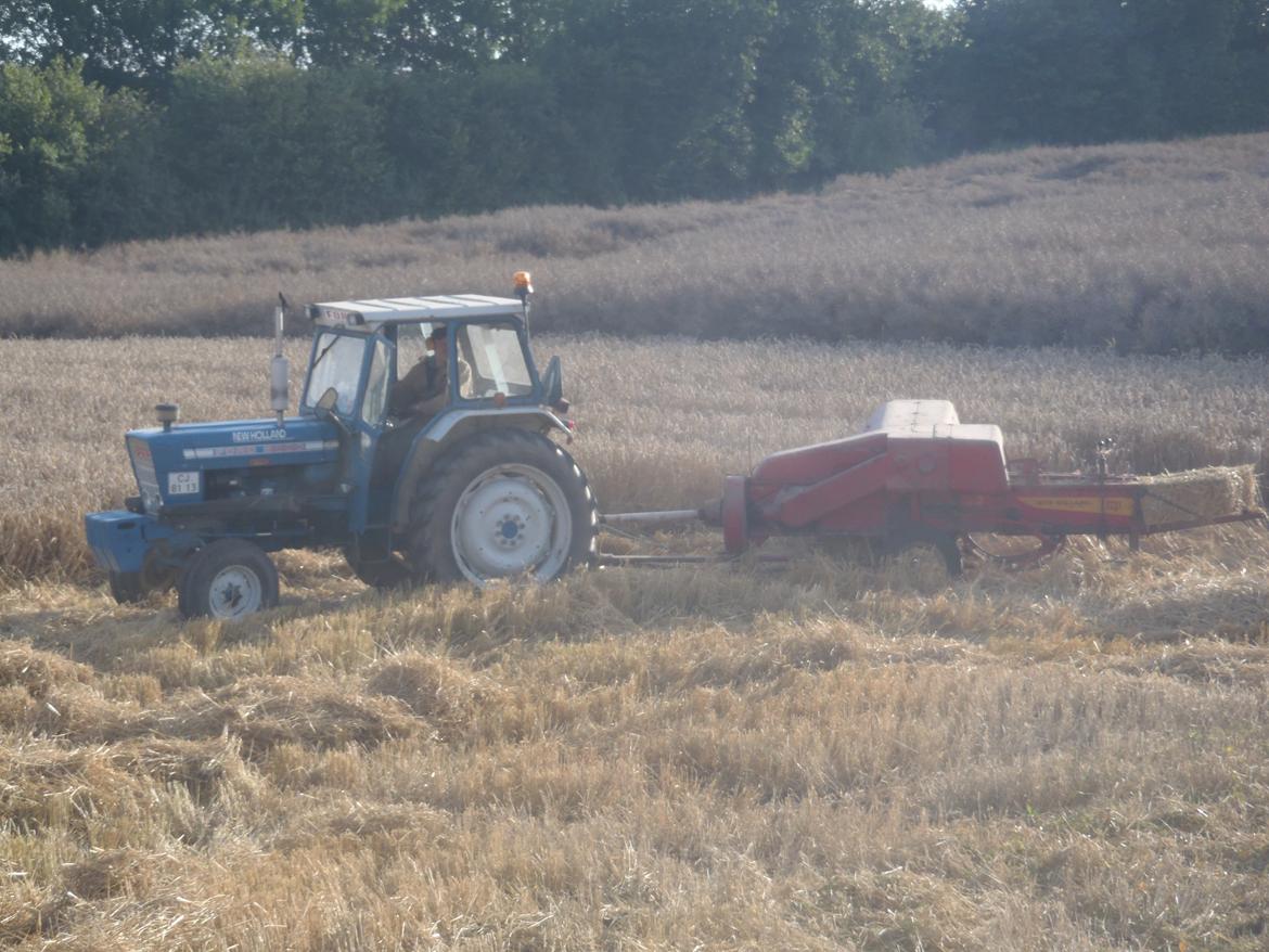 Høst / efterår på æ Ford gods - der presses vårbyghalm, med Newholland Super Hayliner 68 billede 44