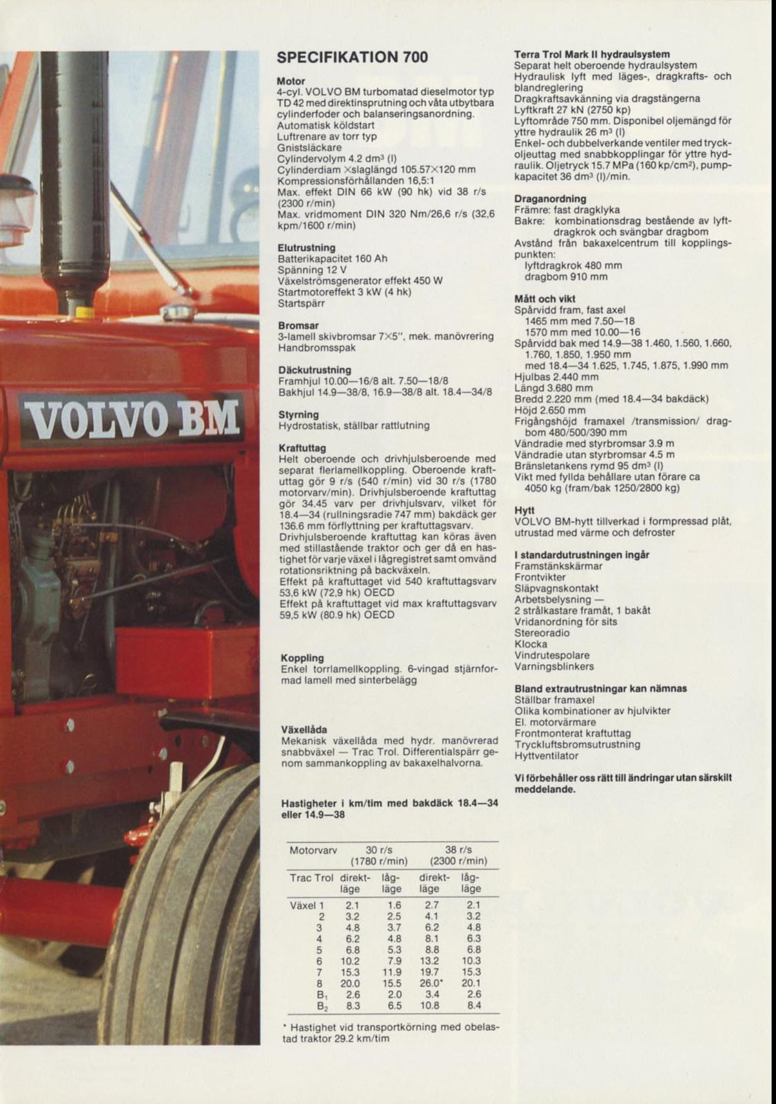 Volvo bm 700 data. billede 11