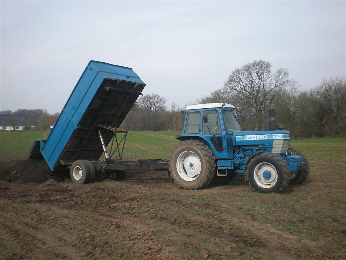 Ford 8210 - jordkørsel, med fomål at fylde en af de møgirriterende lavninger op... billede 5