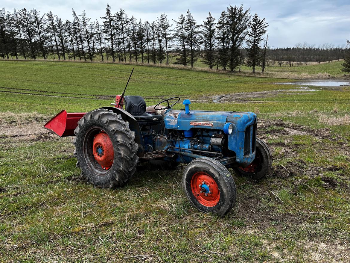 Fordson Dexta - Dextaen er ude ved en kammerat for at flytte sten, inden hans jord skulle pløjes. billede 2