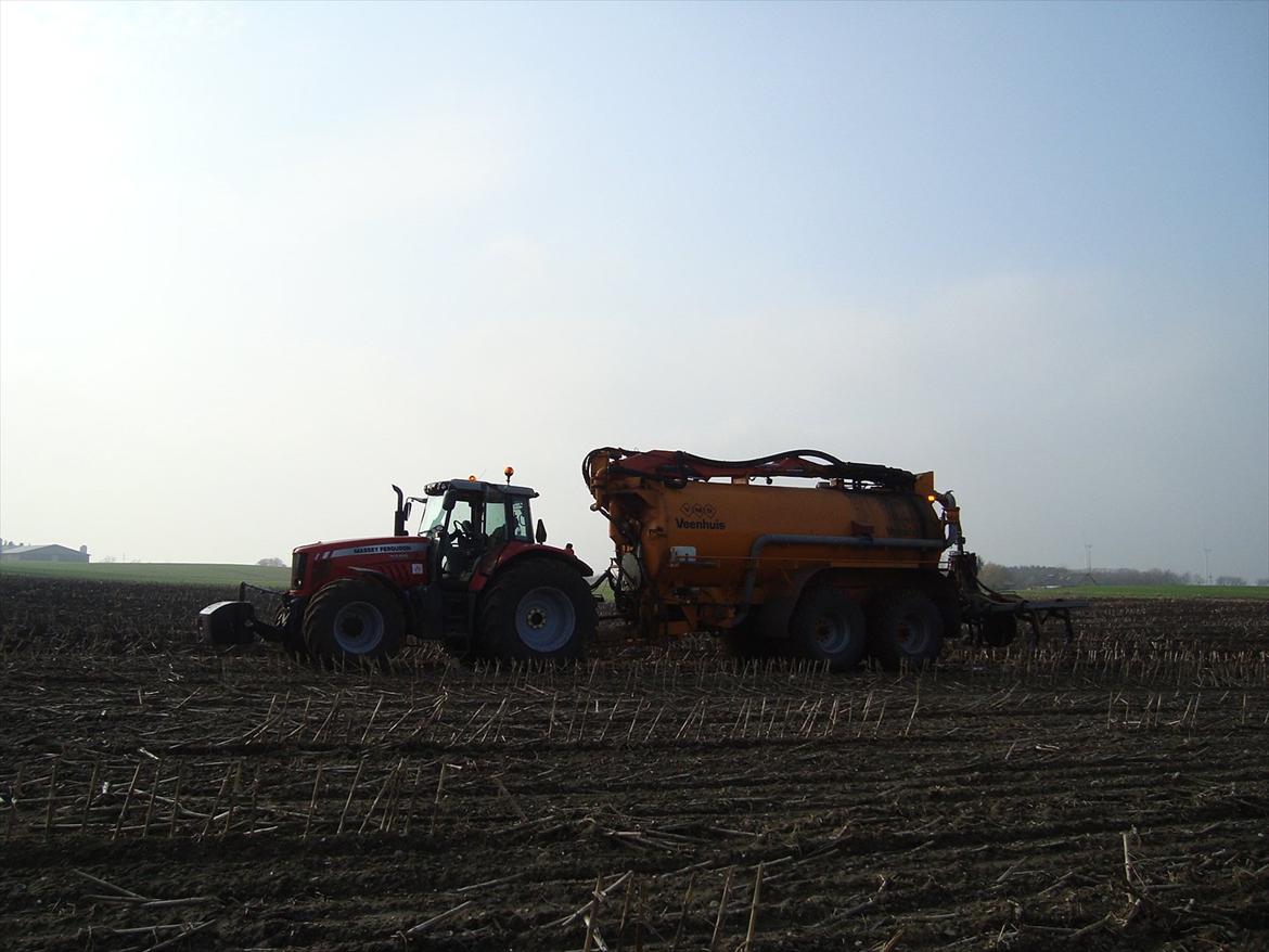 Massey Ferguson 7495 Dyna VT - Her ses den med Veenhuis 18,5 t. gyllevogn. Forår 2011. billede 5